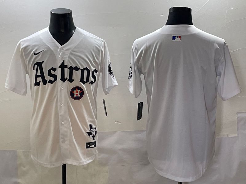 Men 2025 Houston Astros Blank White Five generations Joint Name Nike MLB Jersey style 3